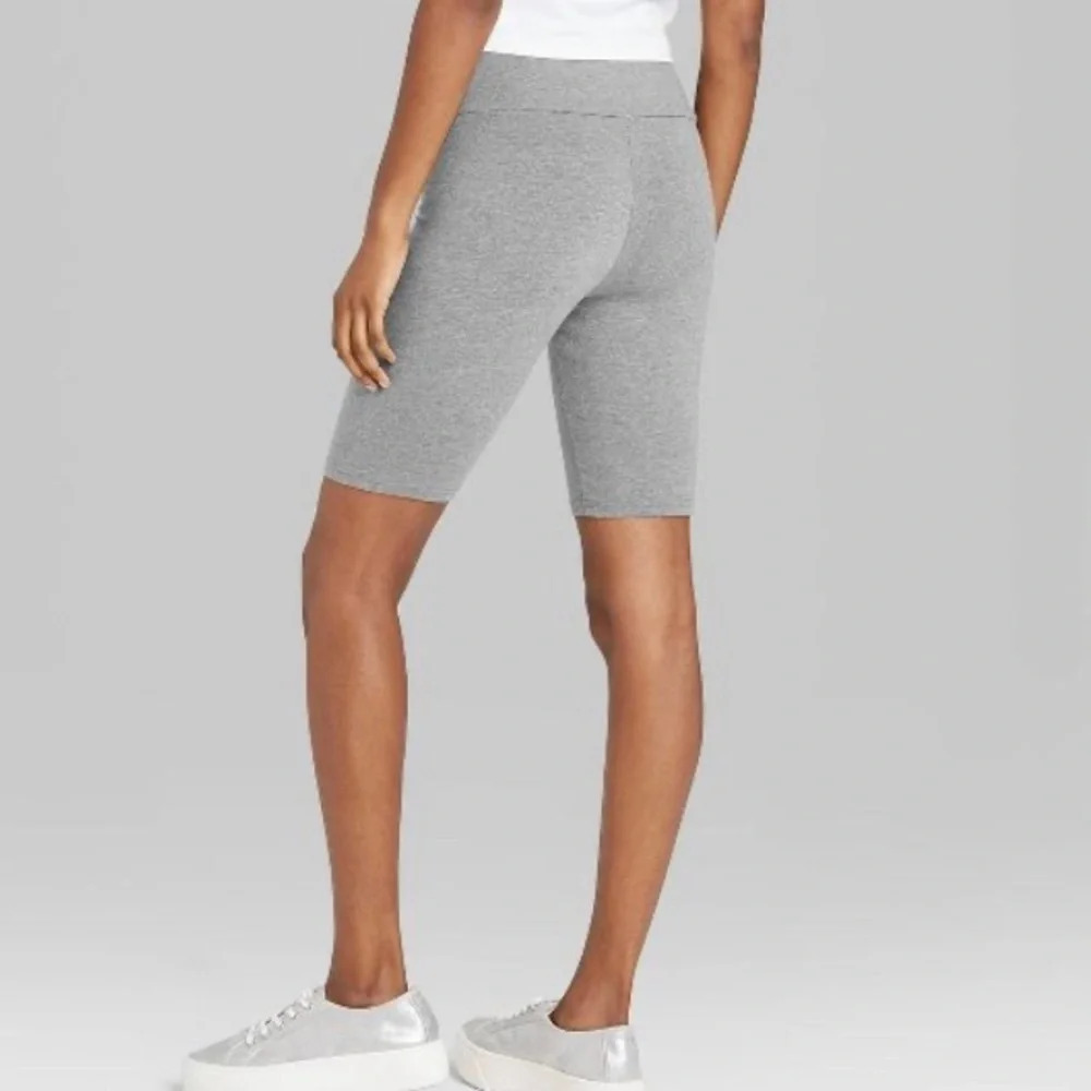 Biker Shorts Trendy High Waist Cotton Blend Gray Womens Size Extra small - Picture 2 of 9